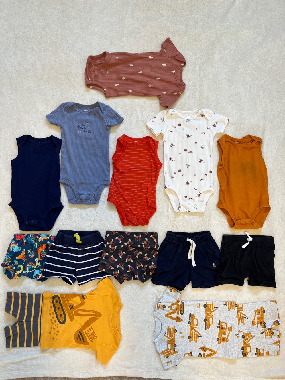 Carter's | Boys 12-Mo. Short Sleeve Bodysuit, Shorts, and Pajamas Lot